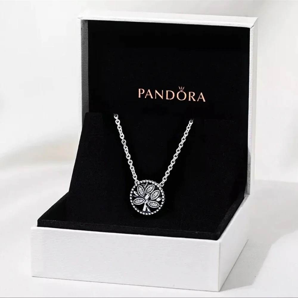 NWT PANDORA Family Tree of Life Pendant Chain Necklace Color Silver